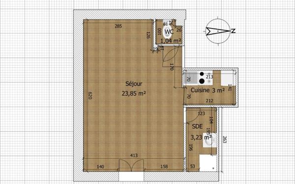 Appartement à louer    1 pièce • 31,49 m2 Chailly-en-Bière