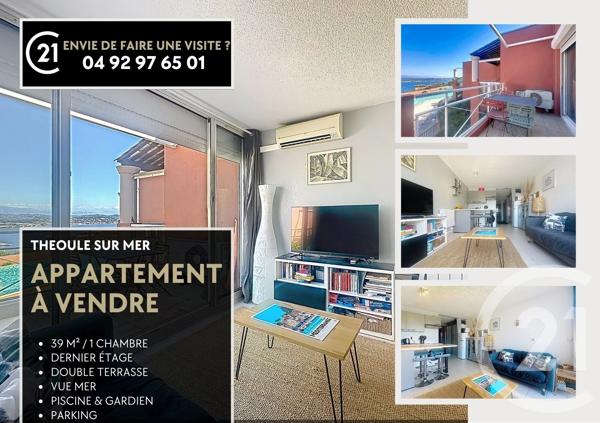 Appartement F3 à vendre  3 pièces - 39,35 m 2   THEOULE SUR MER  - 06