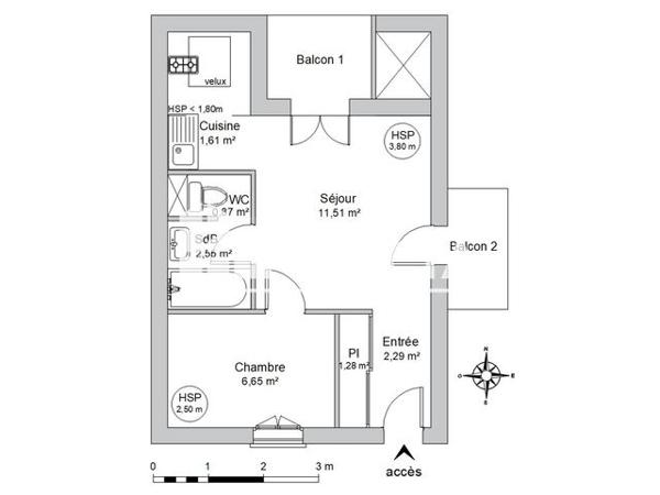 Location Appartement 2 pièces 26.76 m² - 492 AVENUE DE SEUVAY Neuvecelle 74500