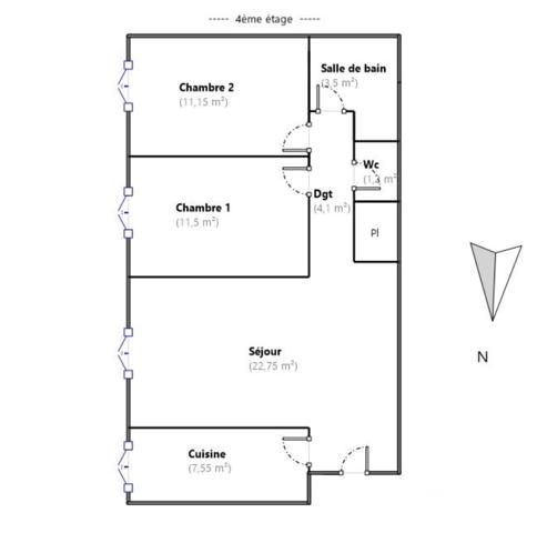 Appartement à vendre 3 pièces 62 m² Colombes