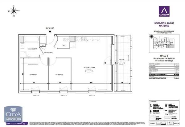 Appartement à louer 3 pièces 60.49m² Port-de-Bouc (13110)