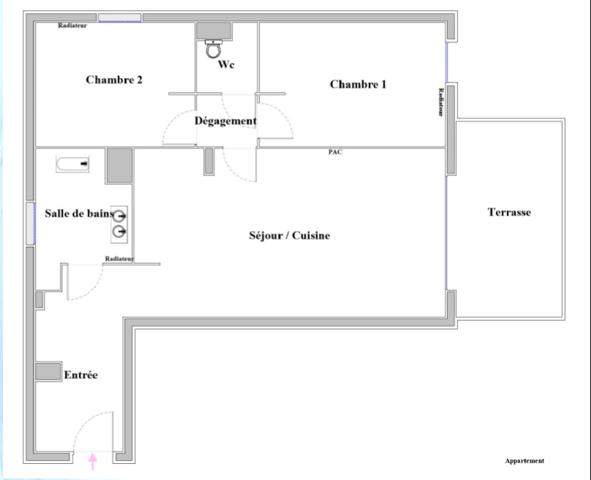 Magnifique T3 de 67 m² avec sa terrasse de 10 m², un double stationnement