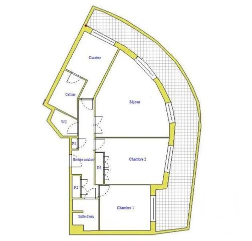 Appartement F3 à vendre  3 pièces - 69,78 m 2   NICE  - 06