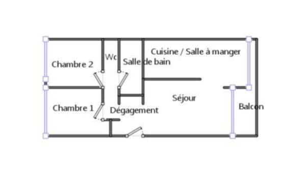 Appartement 3 pièce(s) 2 chambre(s) 66.86 m²