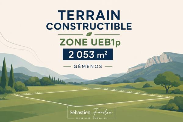 Terrain à vendre  GEMENOS (13) - Parc d'Activité de Gémenos - Zone UEB1p - terrain 2 053 m² - emprise au sol 50 % - hauteur 10 m