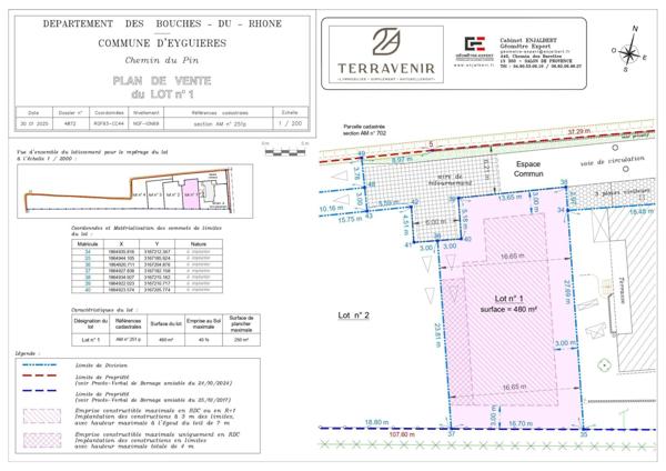 Terrain plat à bâtir libre constructeur sur une parcelle de 480 m²
