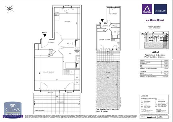 Appartement à louer 2 pièces 42.92m² Grenoble (38000)