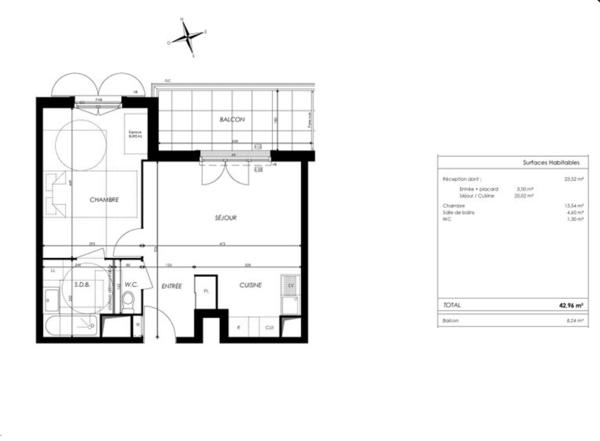 Appartement 2 pièces - 47 m²