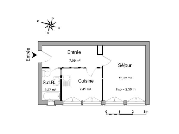 Location Studio 31.4 m² - 6 RUE FRIESE Strasbourg 67000