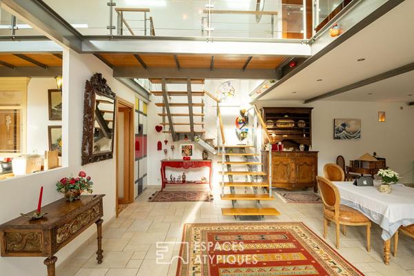 Maison en pierre avec un gîte