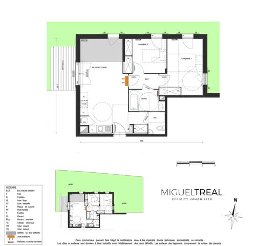 Appartement 3 pièces - 60 m² Bien prestige