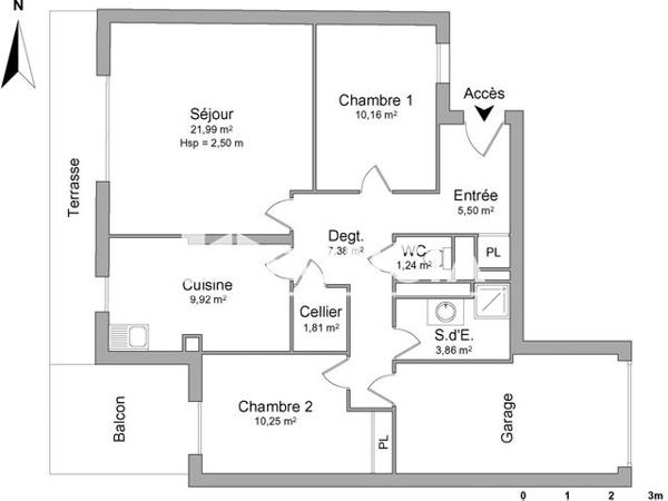 Location Appartement 3 pièces 72.11 m² - ALLEE JULES VERNE Guilherand Granges 07500