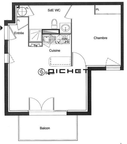 Appartement 2 pièces 39 m²