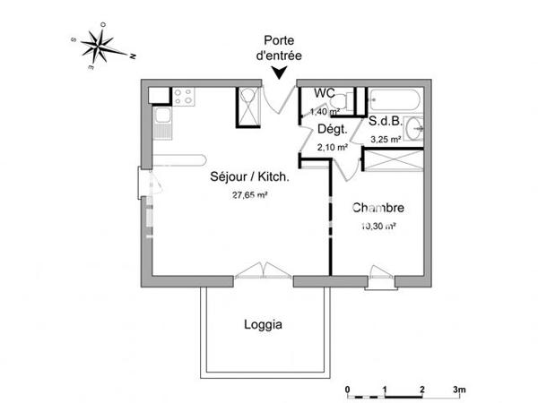 Location Appartement 2 pièces 44.7 m² - 49 RUE GERRY ROUFS Beziers 34500