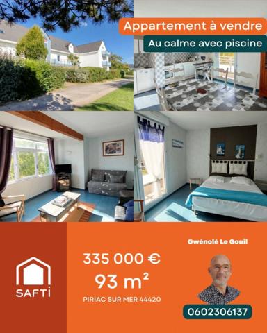 PIRIAC SUR MER - Bel appartement 93 m² avec piscine