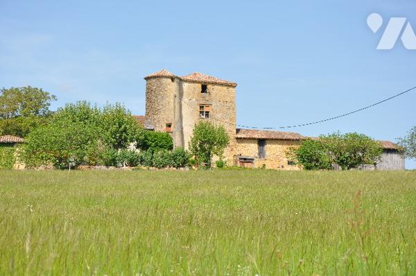 Entre BOUSSENS et AURIGNAC, belle propriété en pierres sur 7 hectares sans fermier. prix 286.000 €.