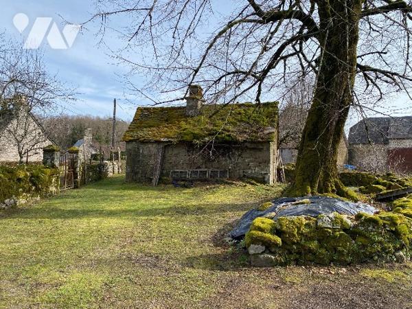 Maison en pierres, couverte en lauzes, terrain derrière, jardin non attenant et ancien four à pain.