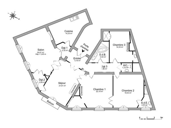 Location Appartement 5 pièces 141.43 m² - 4 RUE DE SERRE Nancy 54000
