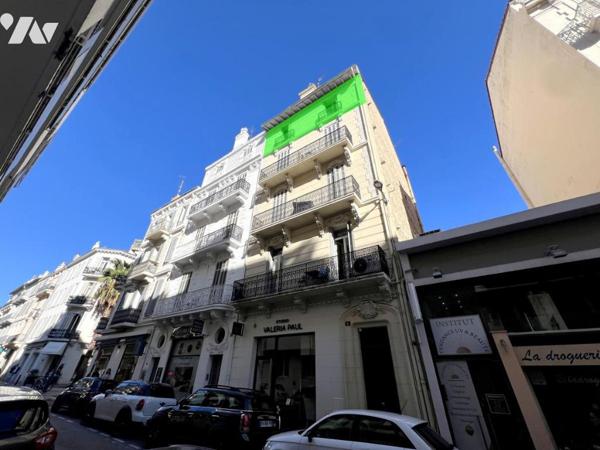 CANNES - 8 rue Commandant Vidal. Seul au 4e et dernier étage, 3p traversant + chambre + débarras.