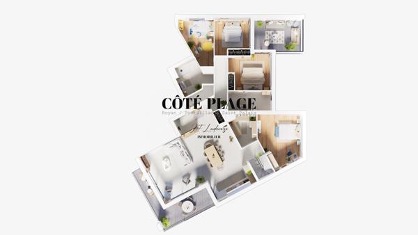 Les Mathes (17570) La Palmyre Appartement NEUF T5 avec 2 BalconsTerrase en Duplex Garage et cave au prix de 786 600€ HAI