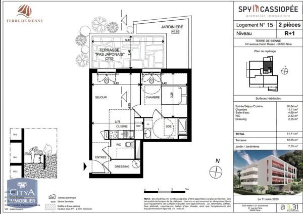 Appartement à louer 2 pièces 41.11m² Nice (06100)