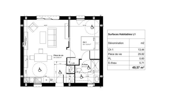 Maison 2 pièces de 49 m² à Montlivault (41350)