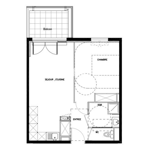 Appartement 2 pièces - 45 m²