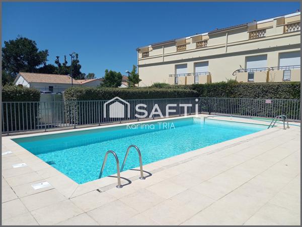 Appartement duplex 2 pièces avec terrasse, balcon, piscine et parking