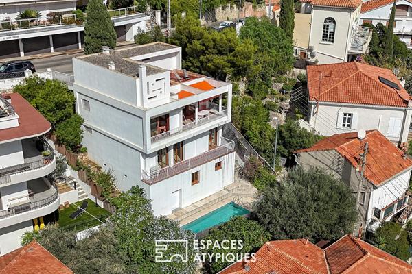 Villa d’architecte vintage vue rade panoramique