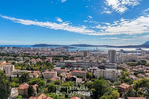 Villa d’architecte vintage vue rade panoramique
