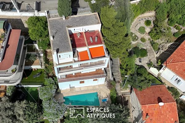 Villa d’architecte vintage vue rade panoramique