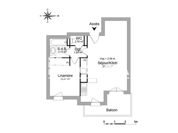 Location Appartement 2 pièces 41.63 m² - RESIDENCE LE CLOS DES ERABLES Pau 64000