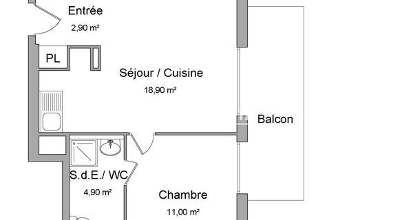 Location Appartement 2 pièces 37.7 m² - Champs-sur-marne 77420