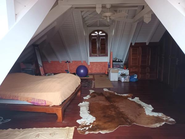 Pure villa Créole plage à pied + 2 bungalow F1 et F3 avec garage et piscine sur 1965 m² de terrain arboré