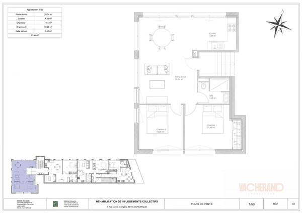 T3 DUNKERQUE CENTRE - ILOT YELLOW - Réhabilitation de standing