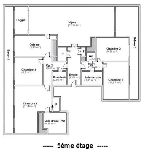 Appartement 6 pièces 115?m²  – Centre ville