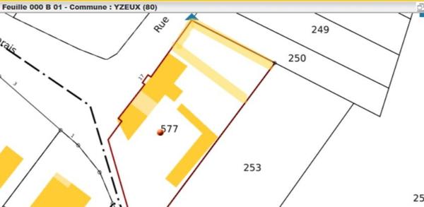 Terrain 1 278 m2, 600 m2 constructible situé à YZEUX.