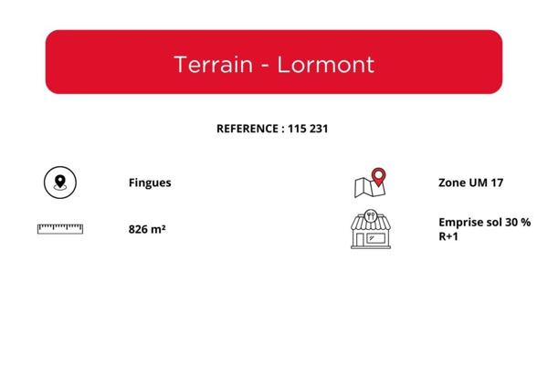 Terrain à vendre de 826 m²