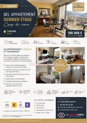 Appartement à vendre 4 pièces de 82 m²