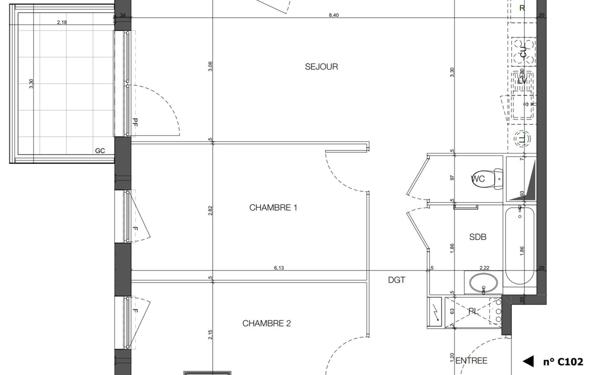 Appartement à vendre    3 pièces • 64,50 m2 Bischheim