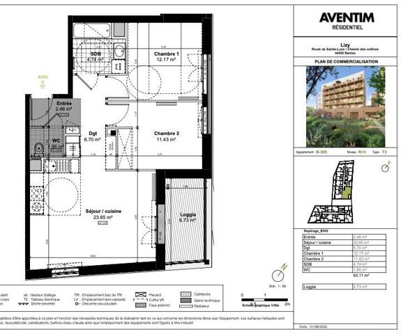 Appartement à vendre 3 pièces 63 m² Nantes