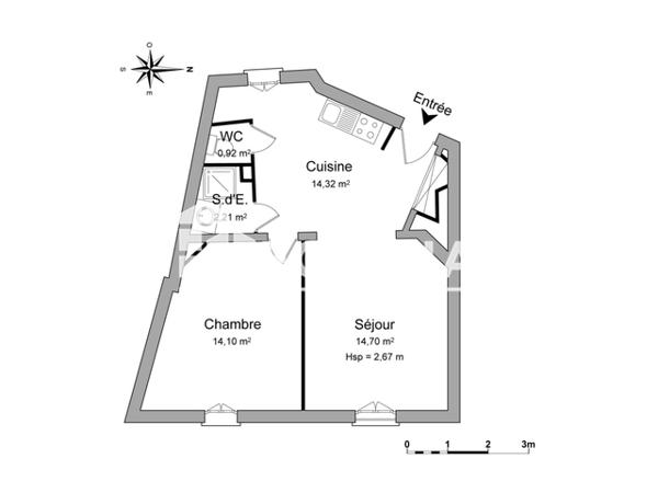 Location Appartement meublé 2 pièces 46.25 m² - 4 BLD MOUCHOTTE Brest 29200