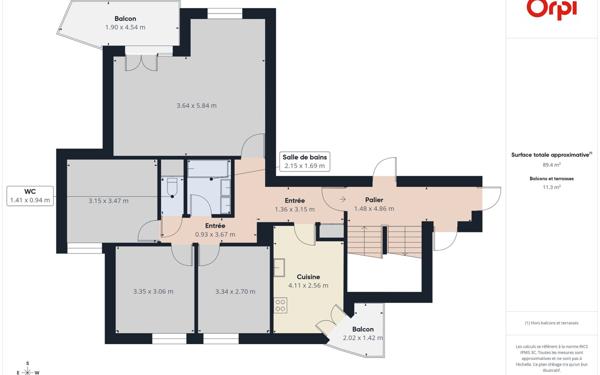Appartement à louer    4 pièces • 83 m2 Illkirch-Graffenstaden