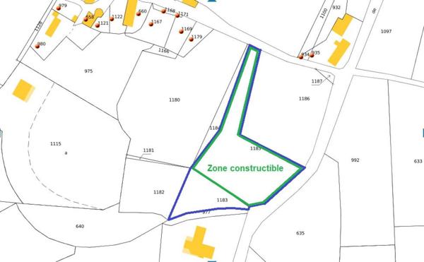 Terrain (viabilisé) de 3 310 m² à SAINTE CROIX