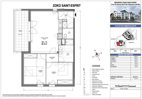 Appartement 3 pièces - 70 m²