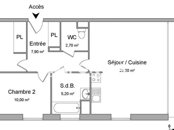 Location Appartement 3 pièces 65.3 m² - 31 BOULEVARD DE L'EUROPE Blagnac 31700