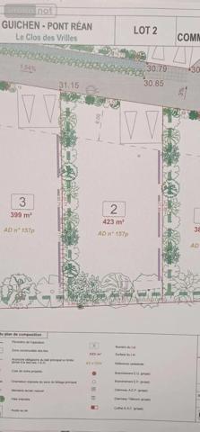 Achat - Terrain à bâtir Guichen 35580 423 m 2 423 m 2
