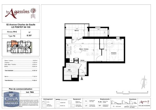 Appartement à louer 2 pièces 41.97m² Le Pontet (84130)