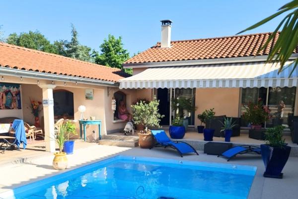 69290 GREZIEU LA VARENNE - Maison à vendre 5 pièces  - PLAIN PIED - PISCINE - GARGAE -CALME - SANS VIS A VIS