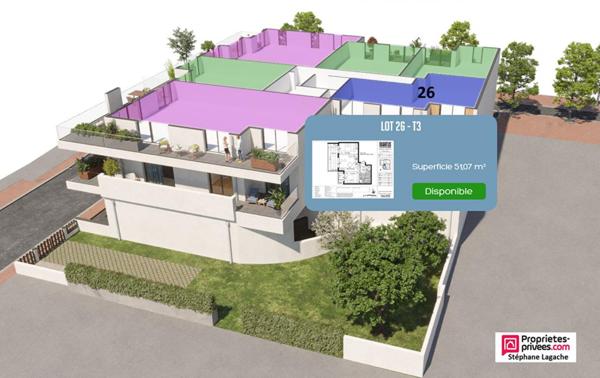 Appartement Le Touquet Paris Plage 3 pièce(s) 51.07 m2 avec 2 terrasses cave et parking